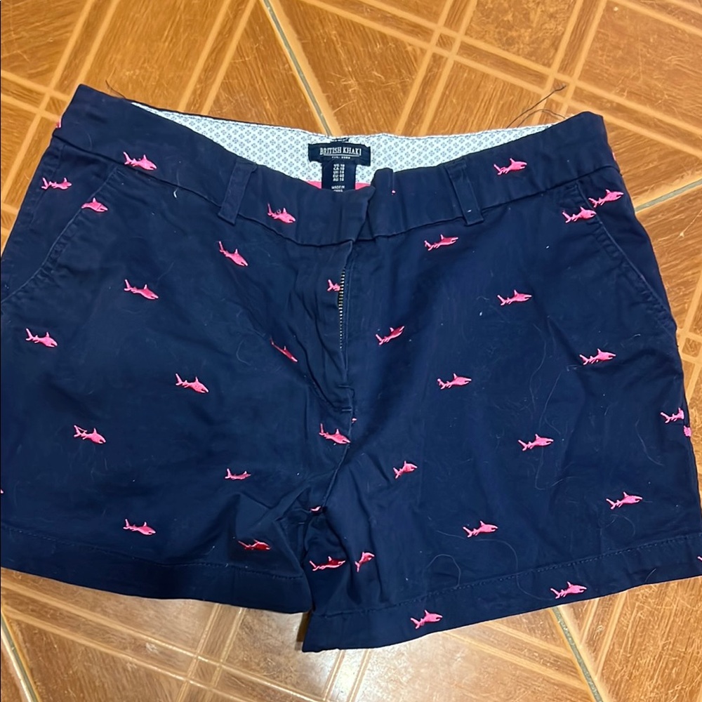 Nautica Women's Navy Shorts with Pink Accents